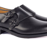 913 Alberto Double Monk Calfskin Leather Black