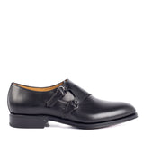 913 Alberto Double Monk Calfskin Leather Black