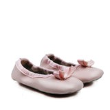 Newborn Ballerinas in Pink Calfskin Leather