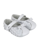 Newborn ballerina shoes in white woven leather