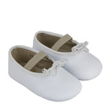 Newborn white leather ballerina shoes