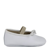 Newborn white leather ballerina shoes