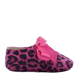 Newborn Shoes in Pink Suede Animalier Leather