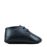 Newborn Derby Shoes in Blu Calfskin Leather