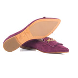 Women ballerinas in suede leather