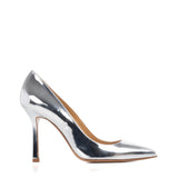 Décolleté stiletto heels patent Silver leather