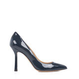 Décolleté stiletto heels patent blu leather