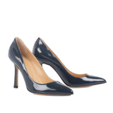 Décolleté stiletto heels patent blu leather