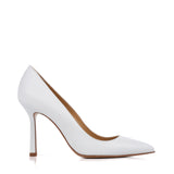 Décolleté stiletto heels calfskin white