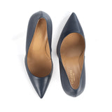 Décolleté stiletto heels blu calfskin leather