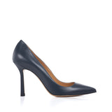 Décolleté stiletto heels blu calfskin leather