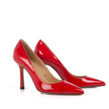 Décolleté stiletto heels red patent leather
