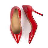 Décolleté stiletto heels red patent leather