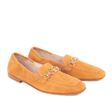 Women ballerinas in honey suede leather