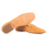Women ballerinas in honey suede leather
