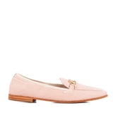 Women ballerinas in pink pony hair leather