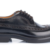 1161 Ettore Derby Brogue Calfskin Leather Black