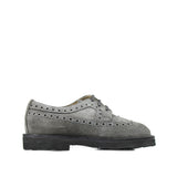 Brogue Derby in Grey Suede Leather