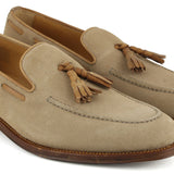 701 Enzo Tassels Loafer Suede Leather Milkshake