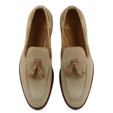 701 Enzo Tassels Loafer Suede Leather Milkshake