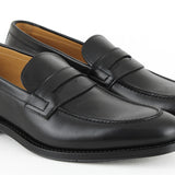 703 Enzo Penny Loafer Calfskin Leather Black