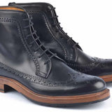 1164 Ettore Boot Brogue Calfskin Leather Black