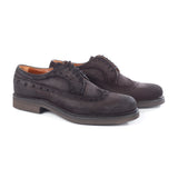 Gallucci Men's Dark Brown Waxed Suede Goodyear Welted Oxford Brogues