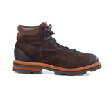 Men's Dark Brown Suede Lace-Up Boots with Lug Sole