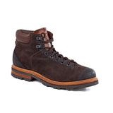 Men's Dark Brown Suede Lace-Up Boots with Lug Sole
