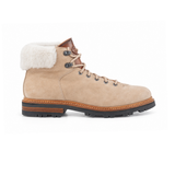 Men's Sand Suede Lace-Up Boots with Shearling Collar
