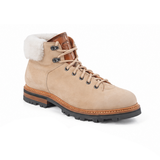 Men's Sand Suede Lace-Up Boots with Shearling Collar