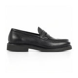 Men's Black Deerskin Goodyear Welted Penny Loafers