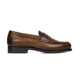 Men's Chocolate Brown Leather Goodyear Welted Tassel Loafers with Hand-Waxed Details