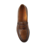 Men's Chocolate Brown Leather Goodyear Welted Tassel Loafers with Hand-Waxed Details