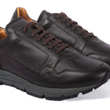 Running Sneakers 44 Dark Brown Genuine Deer Leather