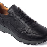 Running Sneakers 44 Black Genuine Deer Leather