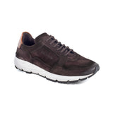 Men's Dark Brown Suede Gradient Effect Sneakers Italian Crafted