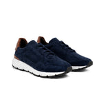 Men's Blu Navy Suede Sneakers Italian Crafted Gallucci