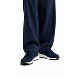 Men's Blu Navy Suede Sneakers Italian Crafted Gallucci