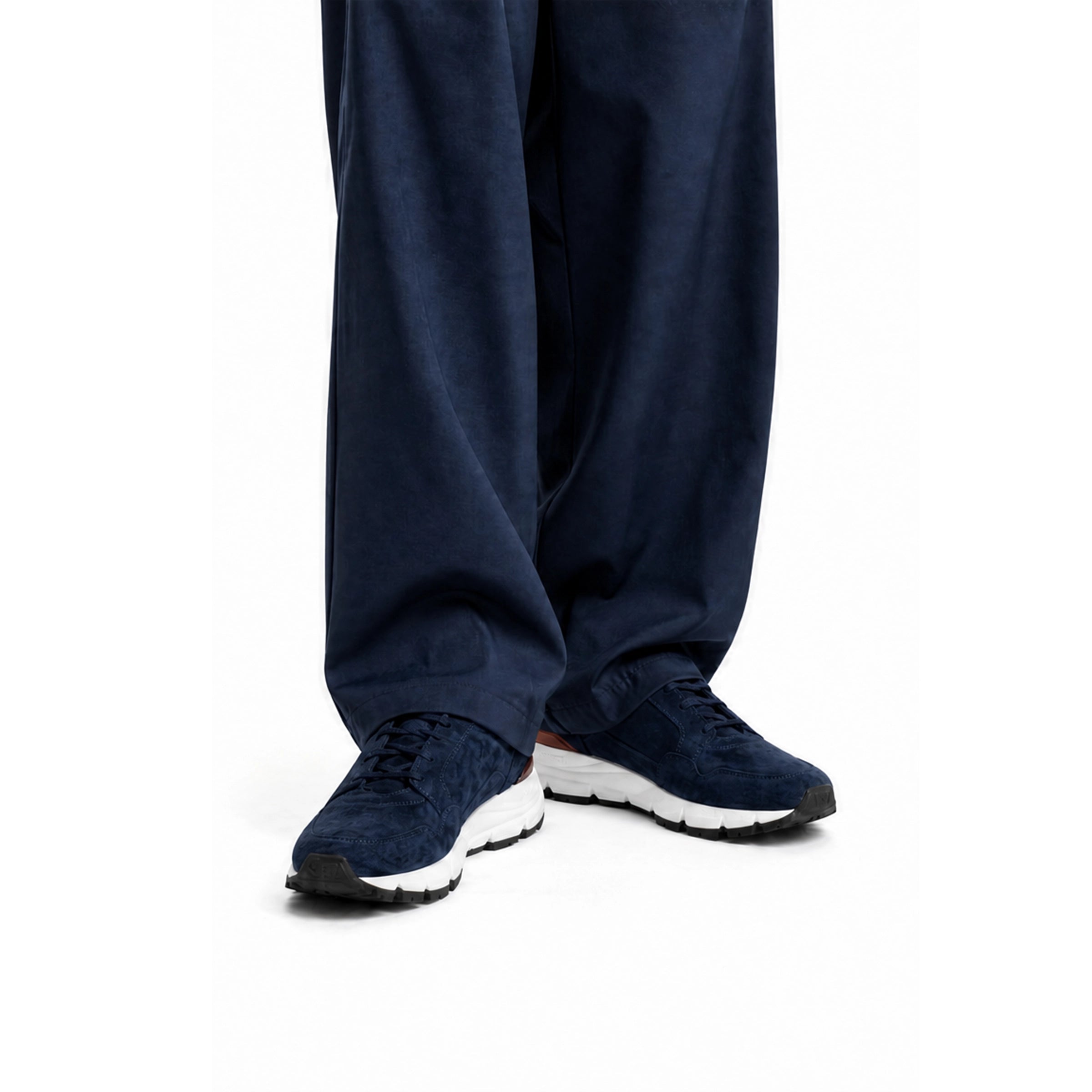 Men's Blu Navy Suede Sneakers Italian Crafted Gallucci
