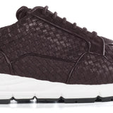 Men's Sneakers in Dark Brown Woven calf and suede