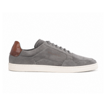 Men's Grey Suede Sneakers with Cognac Heel Tab
