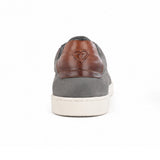 Men's Grey Suede Sneakers with Cognac Heel Tab