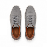 Men's Grey Suede Sneakers with Cognac Heel Tab