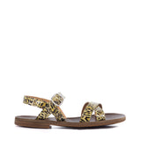 Sandals in Patented Leather animalier effect printed