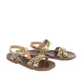 Sandals in Patented Leather animalier effect printed