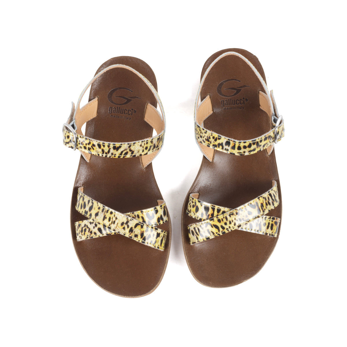 Sandals in Patented Leather animalier effect printed