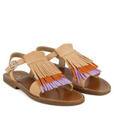 Sandals in Calfskin Leather with Fringe