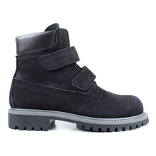 Load image into Gallery viewer, Mountain Boots in black calf leather with velcro

