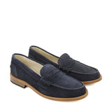 Penny Loafer in Navy Suede Leather
